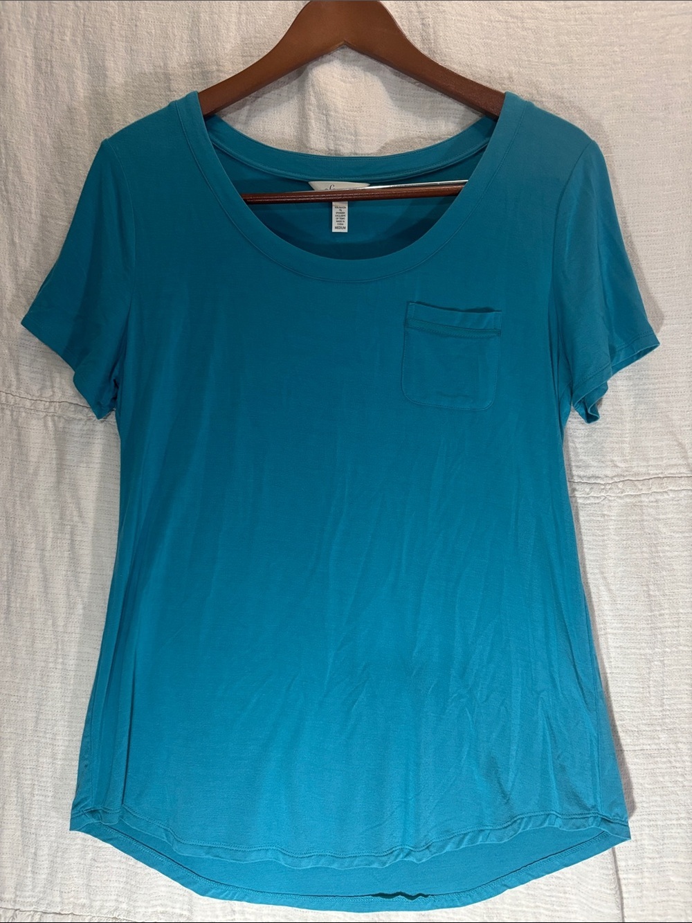 Soma Teal Short-Sleeve Scoop Neck Pocket Tee
